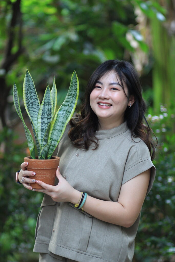 Tanaman Sansevieria dibagikan kepada para Relawan HELPING Peduli Sosial